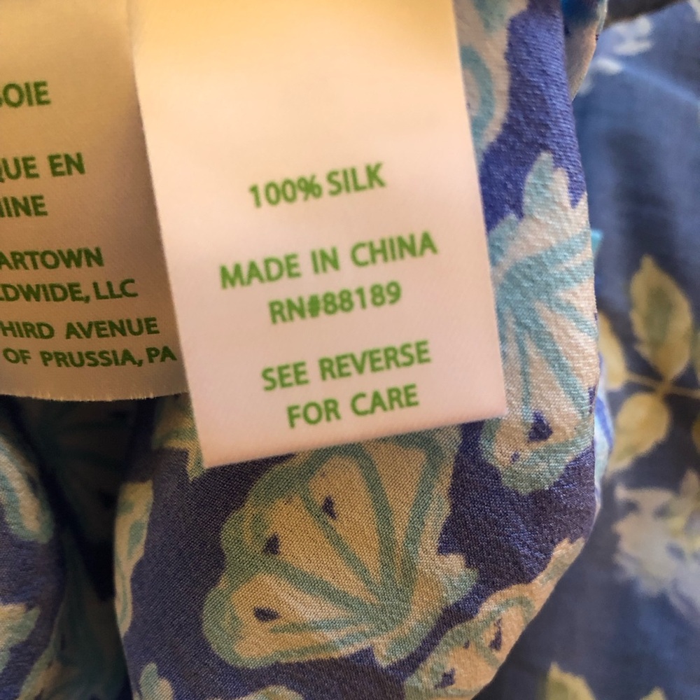 Lilly Pulitzer Silk Blue and Pink Tunic Top - Picture 7 of 8